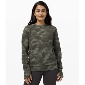 Lululemon Scuba Crew Sweatshirt Womens 10 Heritage 365 Camo Green Activewear